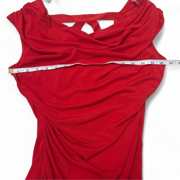 Y2K Vintage BCX Black Blouse Cowl Neck Beaded Red Women S Fairy Christmas Top - Picture 3 of 5